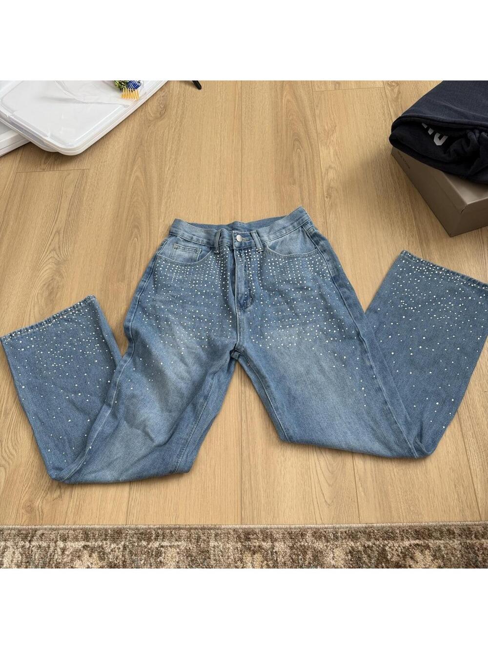 Rhinestone denim jeans size small